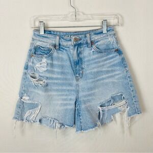 American Eagle Distressed Baggy Mom Shorts Size 0‎